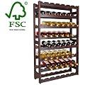Weinregal Flaschenregal Holzregal f�r 56 Flaschen in Kolonial