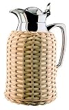 Alfi 30696112100 1.0L 8 Cup Opal Chrome Plated Brass with Wicker work Beige Carafe
