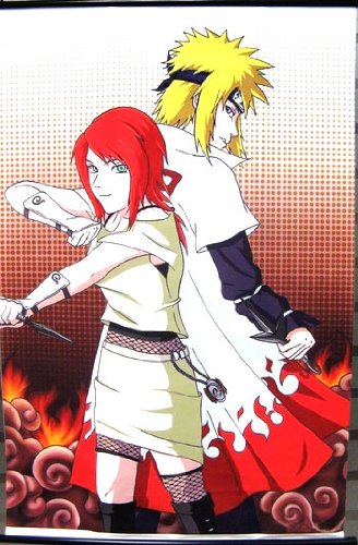 51CEOle49QL naruto: 4th hokage & kushina uzumaki 60x90cm wallscroll