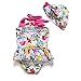PGXT Girl's One Piece Flower Print Bikini Set Swimwear Bathing Suit With Hat