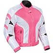 Cortech LRX Air Women's Textile Sports Bike Motorcycle Jacket w/ Free B&F Heart Sticker Bundle - Pink