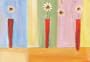 Art 4 Kids "Daisies in Red" Mounted Art Print,  24"x18"