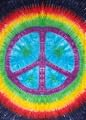 Rainbow Tie-dye Peace Sign Tapestry Bedcover 60x90