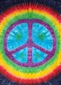 Rainbow Tie-Dye Peace Sign Tapestry Bedspread 60x90