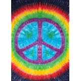 RainbowTie-DyePeaceSignTapestryBedspread60x90