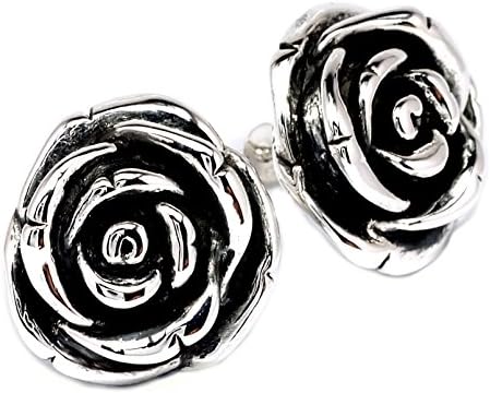 19mm Rose Earrings for Women 925 Sterling Silver with Butterfly Stud Style [SE0005]