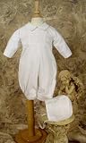 Hand smocked pintucked, long sleeve, long pant coveral