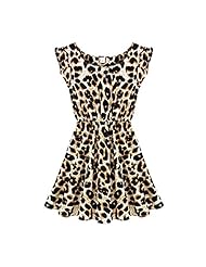 Sexy Cotton Leopard Print Skater Dress/Party Dress/Tunic 
