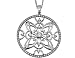 Diamond Medallion Pendant 1 Carat in 14K White Gold with Chain