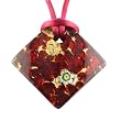 Handmade Murano Glass Jewelry Pendant- Josephine Diamond Shape Red/Gold Style 1