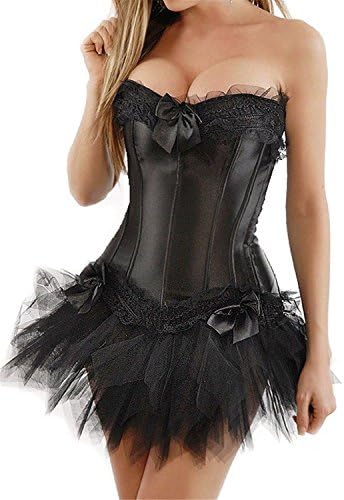 Fokbas Underwear Softly Sexy Double Color Corset HOT Lace Bustier Body Shaper S-6XL BlackXL(US 8-10)/Bust:37-39" Wast:30-32" Special Sexy