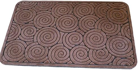 Lyzzo Premium Indoor Rubber Mat - Smooth Fiber Flor - Anti Slip Backing - Brown