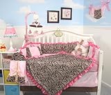 SoHo Pink Zebra Chenille Crib Nursery Bedding 10 pcs Set