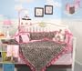 SoHo Pink Zebra Chenille Crib Nursery Bedding 10 pcs Set