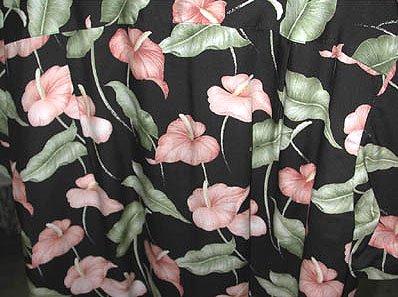 Anthurium Garden A-Shape Bias Cut 10" Side Slits Hawaiian Aloha Slip-Over-The-Head Long Tank Dress