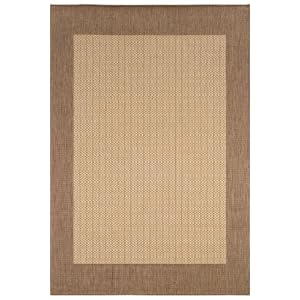 Checkered Field Area Outdoor Area Rug, 5'9x9'2, NATURAL