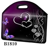 12.1″ Laptop Handbag Purple Flower Butterfly Neoprene Carrying Case for Macbook Air 11.6″ / Apple Ipad / Acer, Asus, Hp, Dell, Samsung Tablets / 12.5″ or Smaller Laptop, Netbook