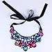 Colorful Rhinestone Geometric Beaded Bib Choker Collar Fashion Necklace Women
