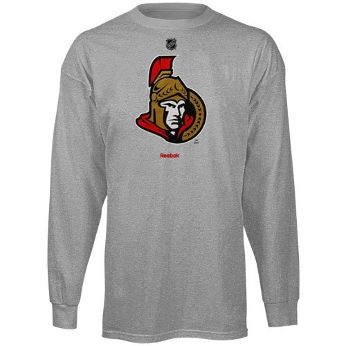 Reebok Ottawa Senators Youth Ash Logo Long Sleeve T-shirt (Large)