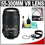 Nikon 55-300mm f/4.5-5.6G VR DX AF-S ED Zoom-Nikkor Lens with Filter + CapKeeper + Cleaning Kit for D40, D60, D90, D200, D300, D300s, D3000, D3100, D5000 & D7000 Digital SLR Cameras