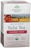 Organic India Tulsi Raspberry Peach, 19-Ounce Boxes (Pack of 6)