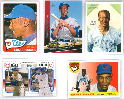 Ernie Banks 5 Card Lot Chicago Cubs