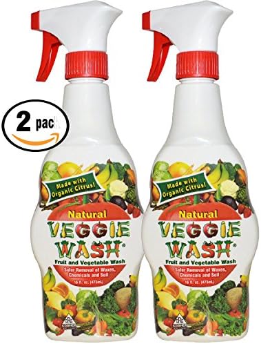 Pack of 2, Veggie Wash All Natural Fruit and Vegetable Wash Sprayer, 16-Ounce Spray