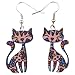 Acrylic Drop Cat Earrings Pets Funny Design 7 Color Lovely Gift For Women By The Bonsny (Multi)