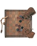 Mulholland Brothers All Leather Travel Chess and Checkers