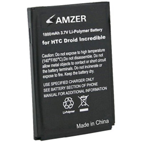 Amzer AMZ22558 - 1800 mah Lithium Ion Slim Extened Battery for HTC DROID Incredible PB31200