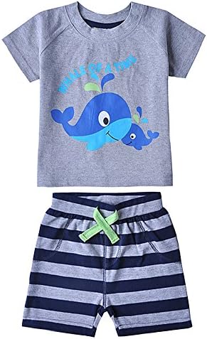 Camii Mia Kids Baby Boys 2 Piece Pajama Sets (12-24 Months (80cm), Grey)