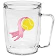 Pink Ribbon (Tennis) 18 oz Insulated Coffee Mug, Clear