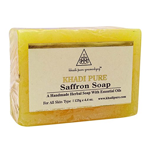 Khadi India Pure Saffron Handmade Herbal Soap - 125 g