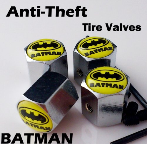  Batman Logo Anti-Theft Tire Air Stem Caps 4 pcs