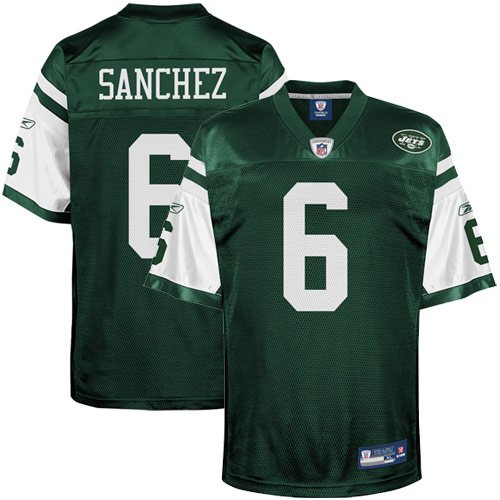 Mark Sanchez Jersey: Reebok Green Replica #6 New York Jets Jersey