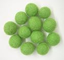 Felted Wool Beads- Package of Twelve 1/2 Inch Lime Green