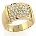 Vermeil (24k Gold over Sterling Silver) Simulated Diamond cz Pave Mens Ring