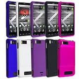 Accessory Bundle: 5 Color Rubberized Hard Cases for Motorola Droid X2 Daytona (Black, Purple, White, Blue, Hot Pink)