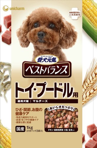 愛犬元気 ベストバランス トイ・プードル用 チキン・緑黄色野菜・小魚・玄米入り 1kg
