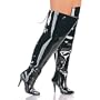 Vanity-3012WS, 4" Ultra Wide Shaft Thigh BT W/ Lace(Black Patent,9)