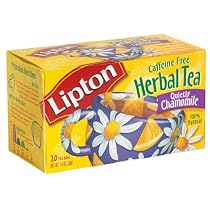 Lipton Herbal Tea, Quietly Chamomile, Tea Bags, 20-Count Boxes (Pack of 6)