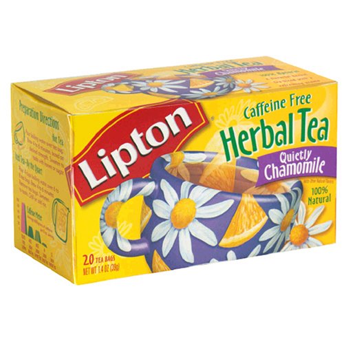 Lipton Herbal Tea, Caffeine Free Quietly Chamomile, Tea Bags, 20-Count Boxes (Pack of 12) by Lipton
