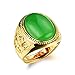 OPK Jewelry Vintage Red/Black/Green Oval Agate 18k Gold Plated Mens Ring Luxury Mens Gold Jewelry, Adjustable