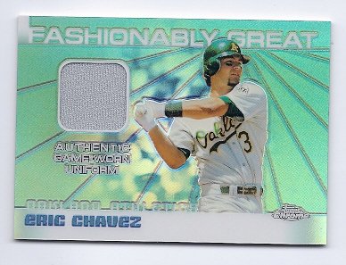 2004 Topps Chrome Fashionably Great Game Used Jersey #EC Eric Chavez Oakland Athletics