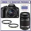 Canon EOS Rebel T1i Digital SLR Camera Kit w/EF-S 18-55mm f/3.5-5.6 IS Lens + Canon EF-S 55-250mm f/4-5.6 IS Autofocus Lens + Two (2) UV Protective Filters