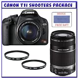 Canon EOS Rebel T1i Digital SLR Camera Kit w/EF-S 18-55mm f/3.5-5.6 IS Lens + Canon EF-S 55-250mm f/4-5.6 IS Autofocus Lens + Two (2) UV Protective Filters