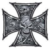 Pilot Automotive LT-00129 Gray Skull Cross Graphic Lethal Threat Decal