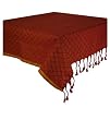 Hand Woven Elegant Jacquard 55% Cotton / 45% Rayon Tablecloth 60 x60 Inches