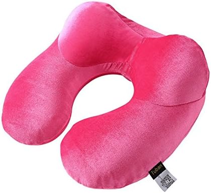 The new U-shaped inflatable - protect cervical pillow outdoor portable - Travel Pillow Sambo (Pink)