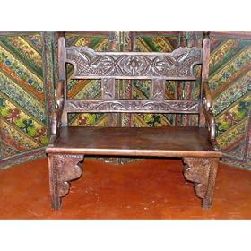Solid Wood Bench Indian Antiques